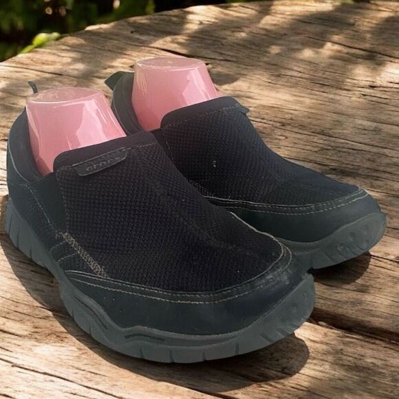Crocs Swiftwater Mesh Moc Slip On shoes Men's Black Size 7/8 - Picture 1 of 10